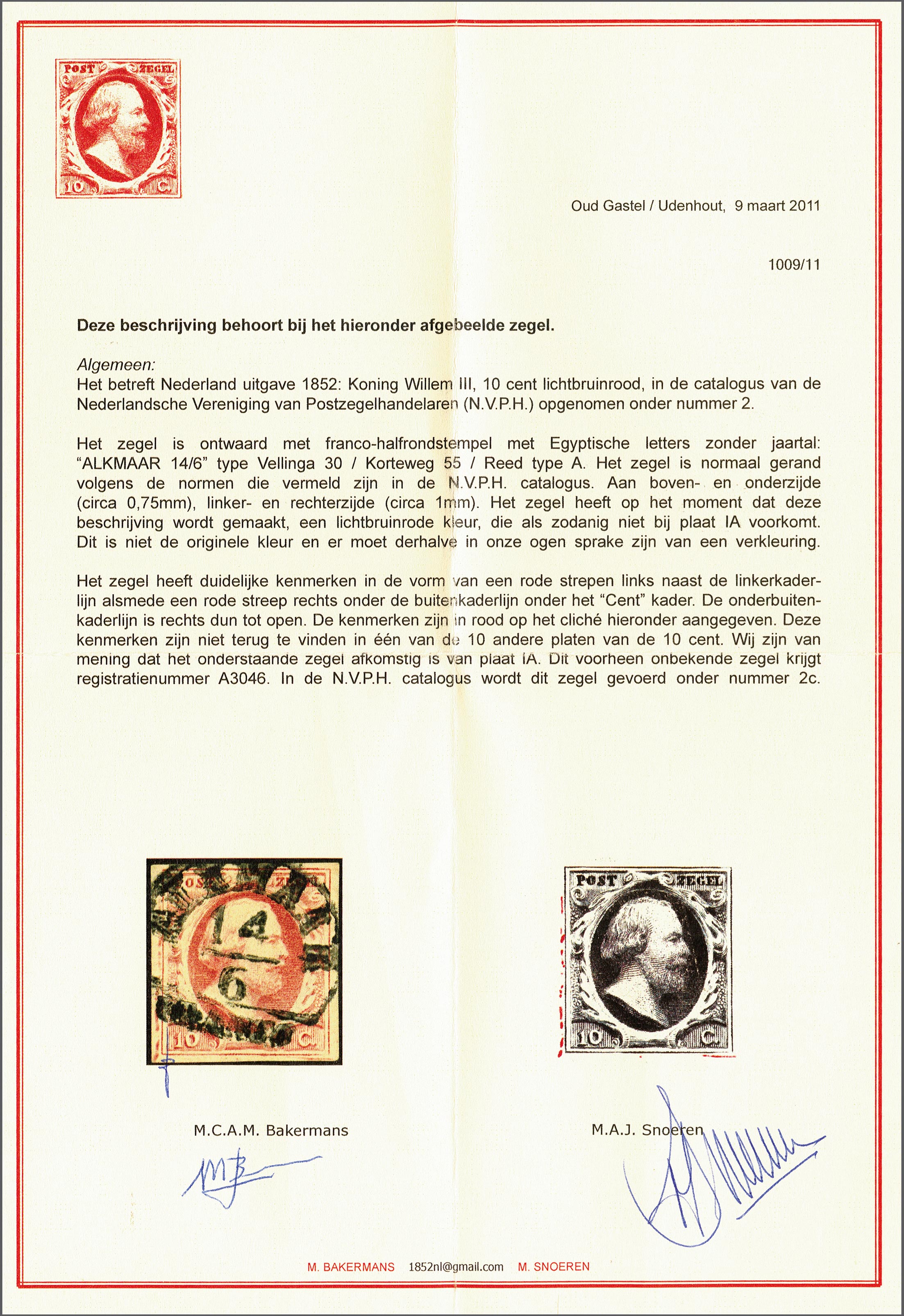 Stamp Auction Netherlands and Former Territories NL 1852 King William