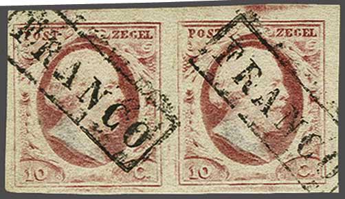 Lot 313 - Netherlands and former colonies NL 1852 King William III -  Corinphila Veilingen Auction 240: Pre-philately Netherlands and former colonies