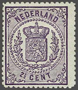 Lot 699 - Netherlands and former colonies NL 1869 Coat of Arms -  Corinphila Veilingen Auction 240: Single lots Netherlands and former colonies