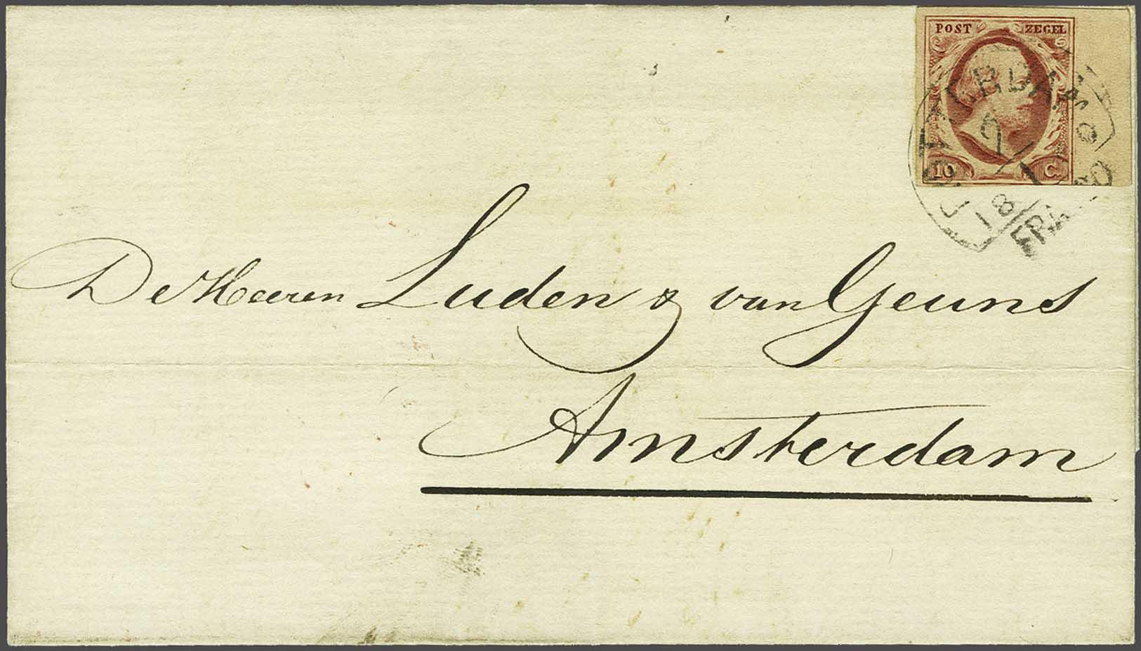 Lot 384 - Netherlands and former colonies NL 1852 King William III -  Corinphila Veilingen Auction 240: Pre-philately Netherlands and former colonies