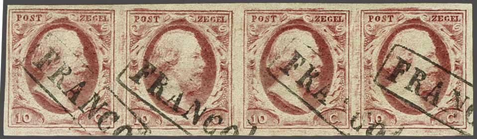 Lot 296 - Netherlands and former colonies NL 1852 King William III -  Corinphila Veilingen Auction 240: Single lots Netherlands and former colonies