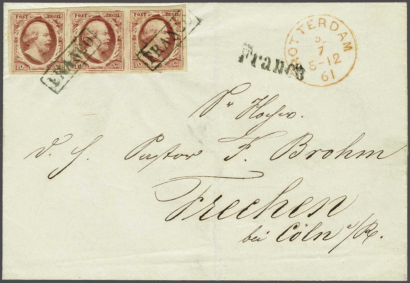 Lot 387 - Netherlands and former colonies NL 1852 King William III -  Corinphila Veilingen Auction 240: Single lots Netherlands and former colonies