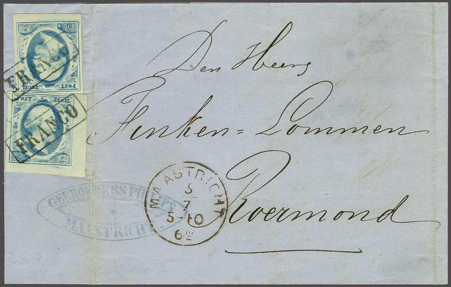 Lot 367 - Netherlands and former colonies NL 1852 King William III -  Corinphila Veilingen Auction 240: Pre-philately Netherlands and former colonies