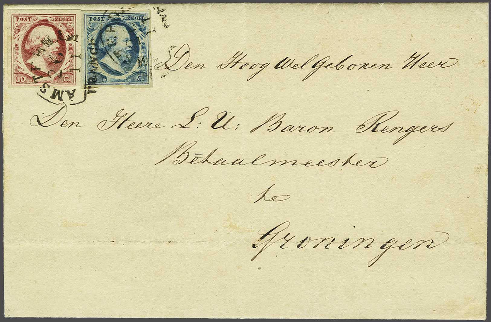 Lot 371 - Netherlands and former colonies NL 1852 King William III -  Corinphila Veilingen Auction 240: Single lots Netherlands and former colonies