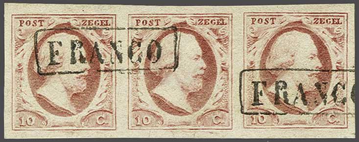 Lot 315 - Netherlands and former colonies NL 1852 King William III -  Corinphila Veilingen Auction 240: Single lots Netherlands and former colonies
