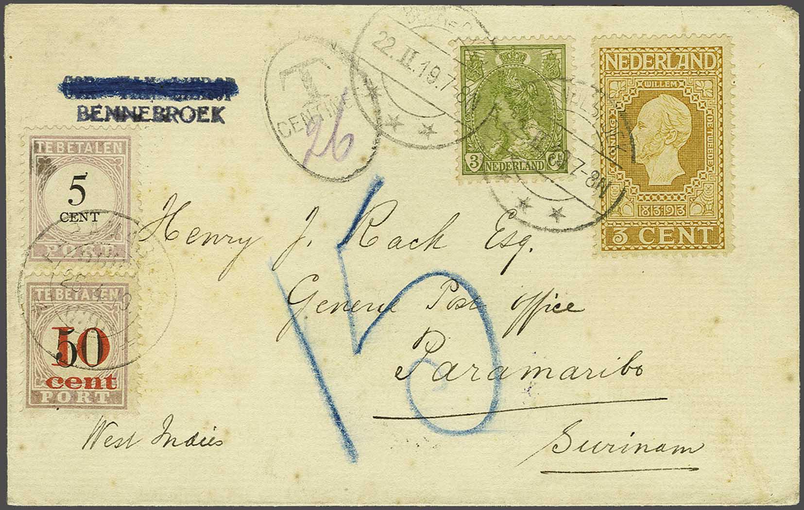 Lot 1422 - Netherlands and former colonies surinam -  Corinphila Veilingen Auction 240: Single lots Netherlands and former colonies