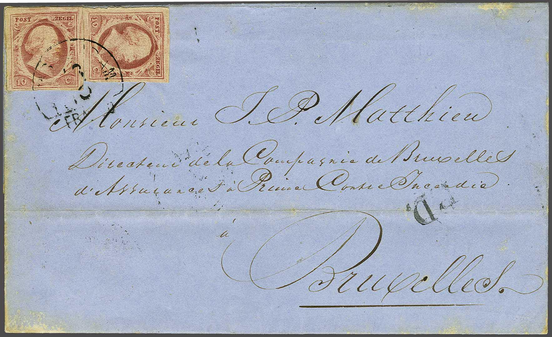 Lot 386 - Netherlands and former colonies NL 1852 King William III -  Corinphila Veilingen Auction 240: Pre-philately Netherlands and former colonies