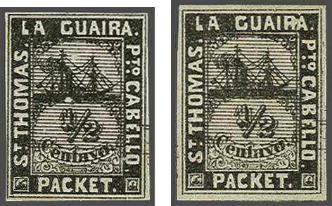 Lot 1396 - Netherlands and former colonies Curaçao Private Ship letter stamps La Guaira -  Corinphila Veilingen Auction 240: Single lots Netherlands and former colonies