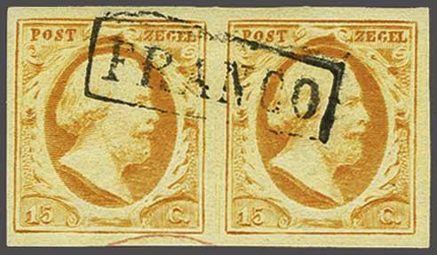 Lot 330 - Netherlands and former colonies NL 1852 King William III -  Corinphila Veilingen Auction 240: Single lots Netherlands and former colonies