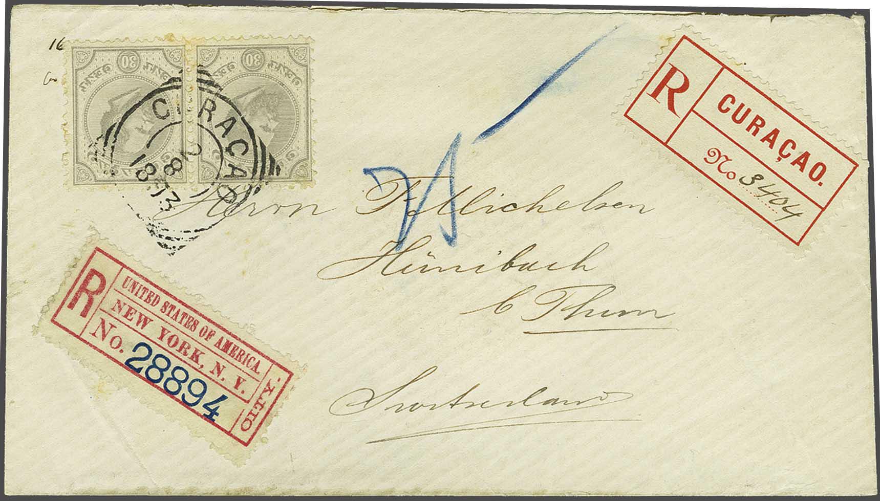 Lot 1361 - Netherlands and former colonies curacao -  Corinphila Veilingen Auction 240: Pre-philately Netherlands and former colonies