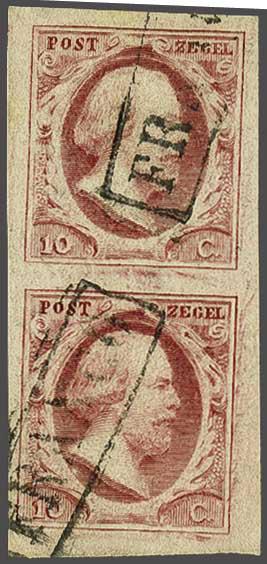 Lot 316 - Netherlands and former colonies NL 1852 King William III -  Corinphila Veilingen Auction 240: Pre-philately Netherlands and former colonies