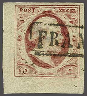 Lot 305 - Netherlands and former colonies NL 1852 King William III -  Corinphila Veilingen Auction 240: Pre-philately Netherlands and former colonies