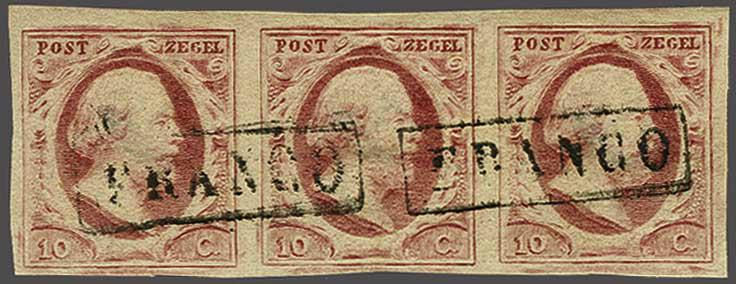 Lot 300 - Netherlands and former colonies NL 1852 King William III -  Corinphila Veilingen Auction 240: Single lots Netherlands and former colonies