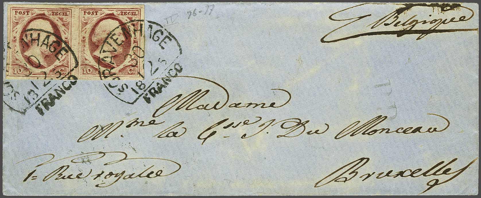 Lot 377 - Netherlands and former colonies NL 1852 King William III -  Corinphila Veilingen Auction 240: Single lots Netherlands and former colonies