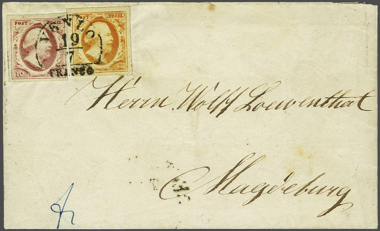 Lot 396 - Netherlands and former colonies NL 1852 King William III -  Corinphila Veilingen Auction 240: Single lots Netherlands and former colonies