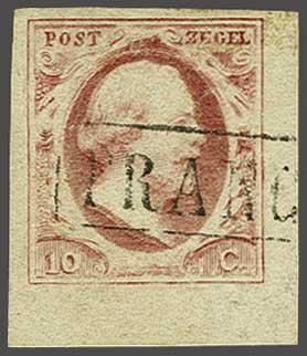 Lot 302 - Netherlands and former colonies NL 1852 King William III -  Corinphila Veilingen Auction 240: Pre-philately Netherlands and former colonies