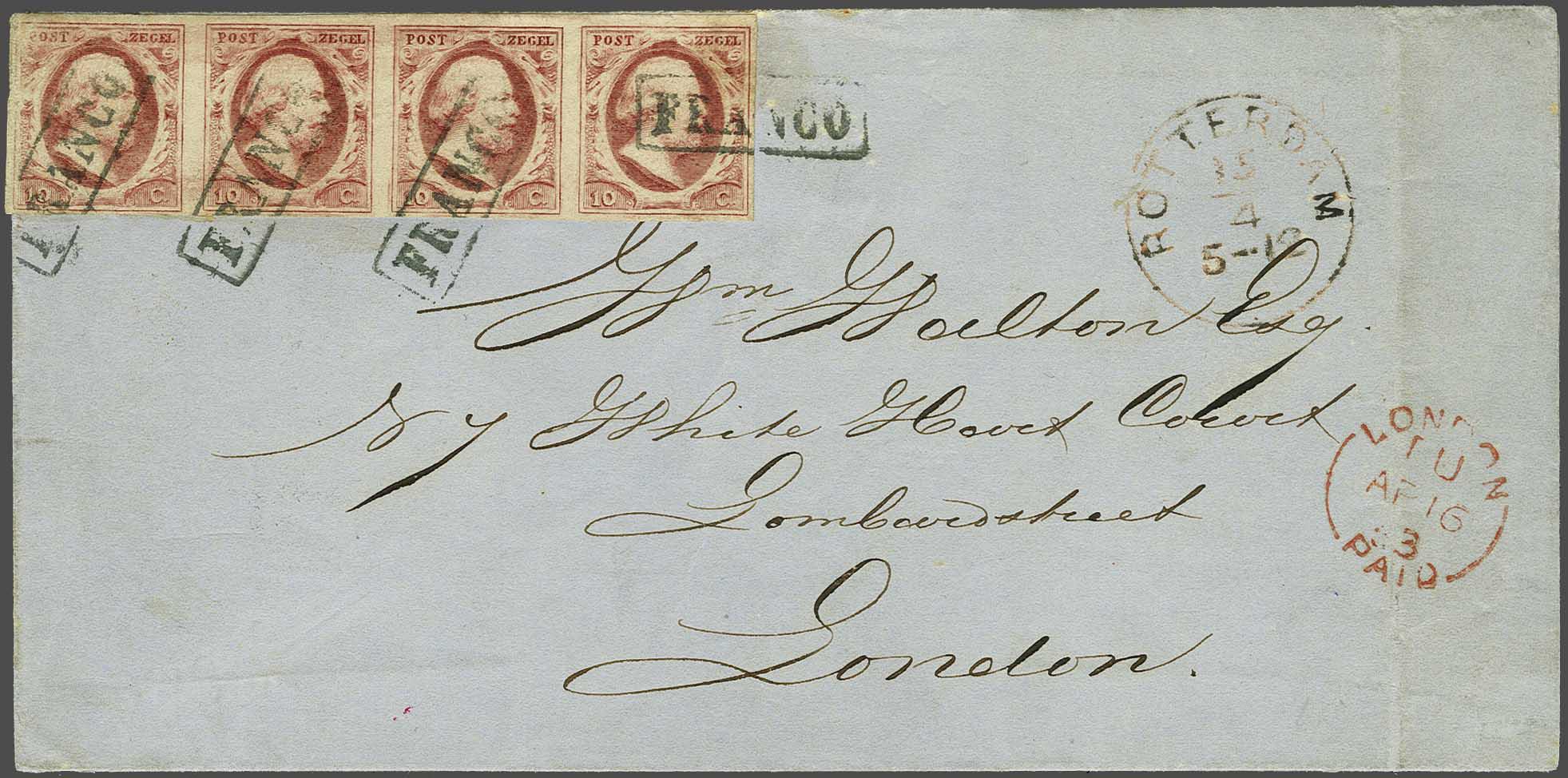 Lot 392 - Netherlands and former colonies NL 1852 King William III -  Corinphila Veilingen Auction 240: Single lots Netherlands and former colonies
