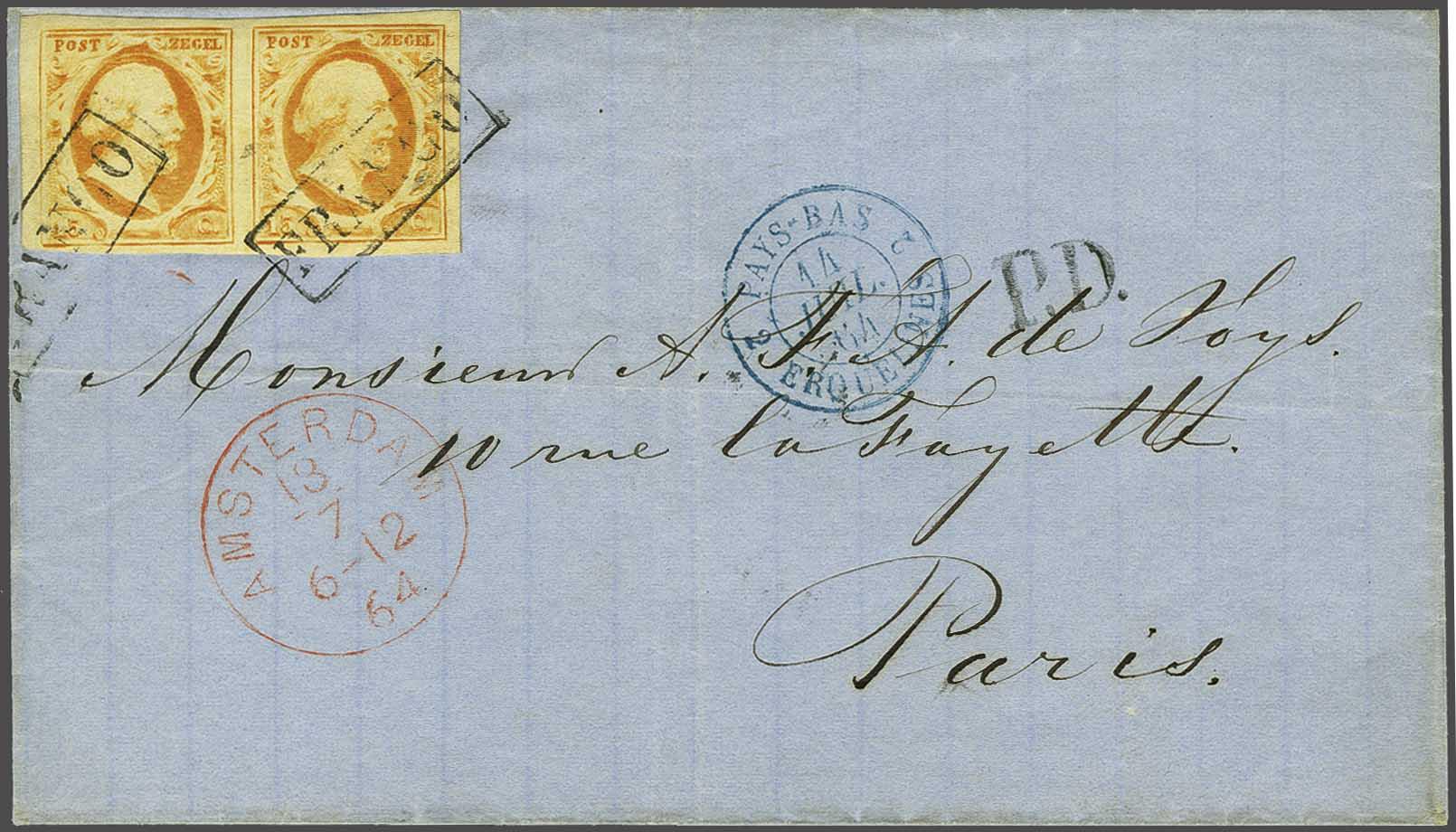 Lot 401 - Netherlands and former colonies NL 1852 King William III -  Corinphila Veilingen Auction 240: Single lots Netherlands and former colonies