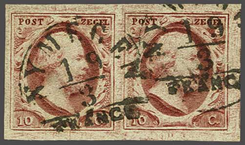 Lot 281 - Netherlands and former colonies NL 1852 King William III -  Corinphila Veilingen Auction 240: Single lots Netherlands and former colonies
