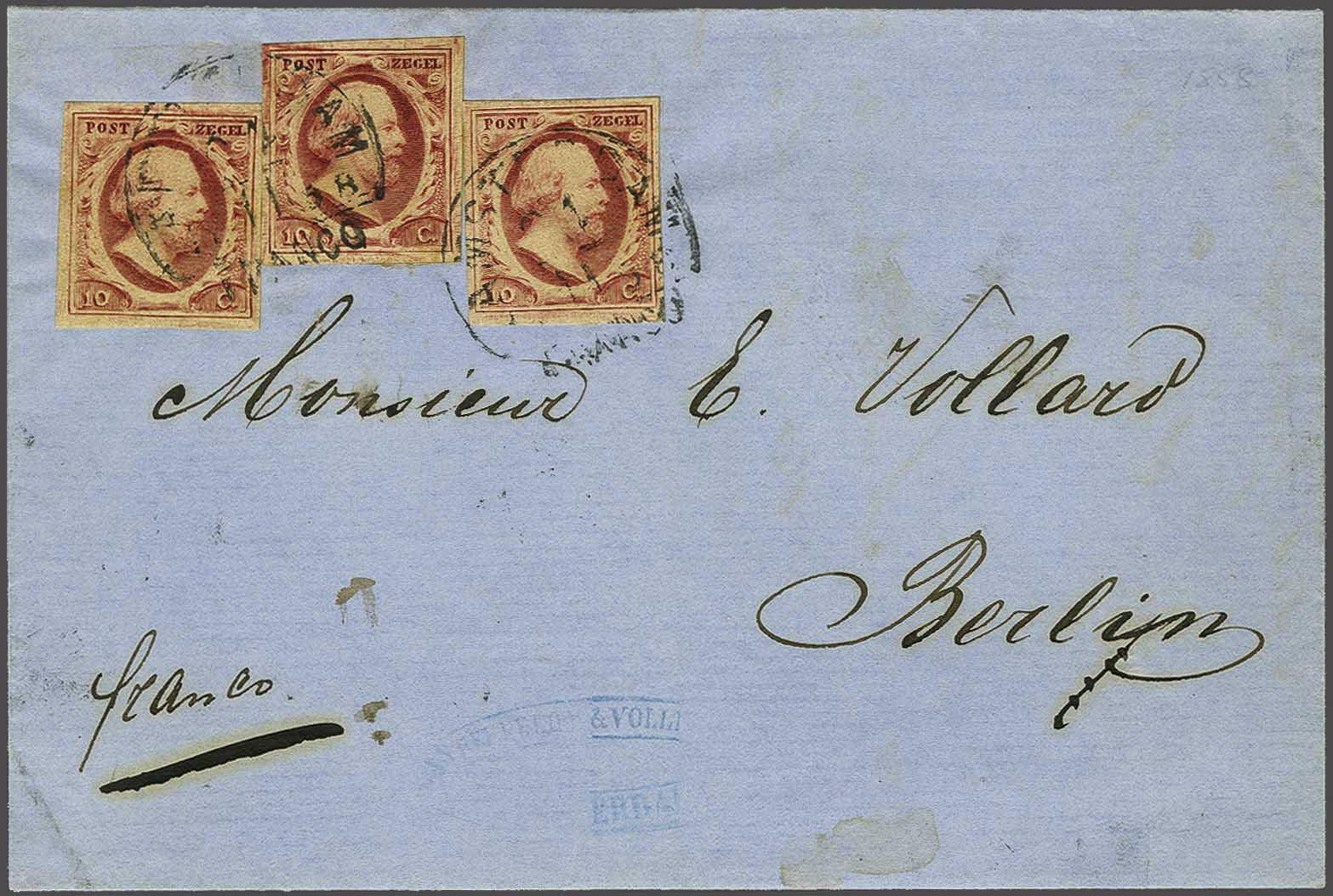 Lot 380 - Netherlands and former colonies NL 1852 King William III -  Corinphila Veilingen Auction 240: Single lots Netherlands and former colonies