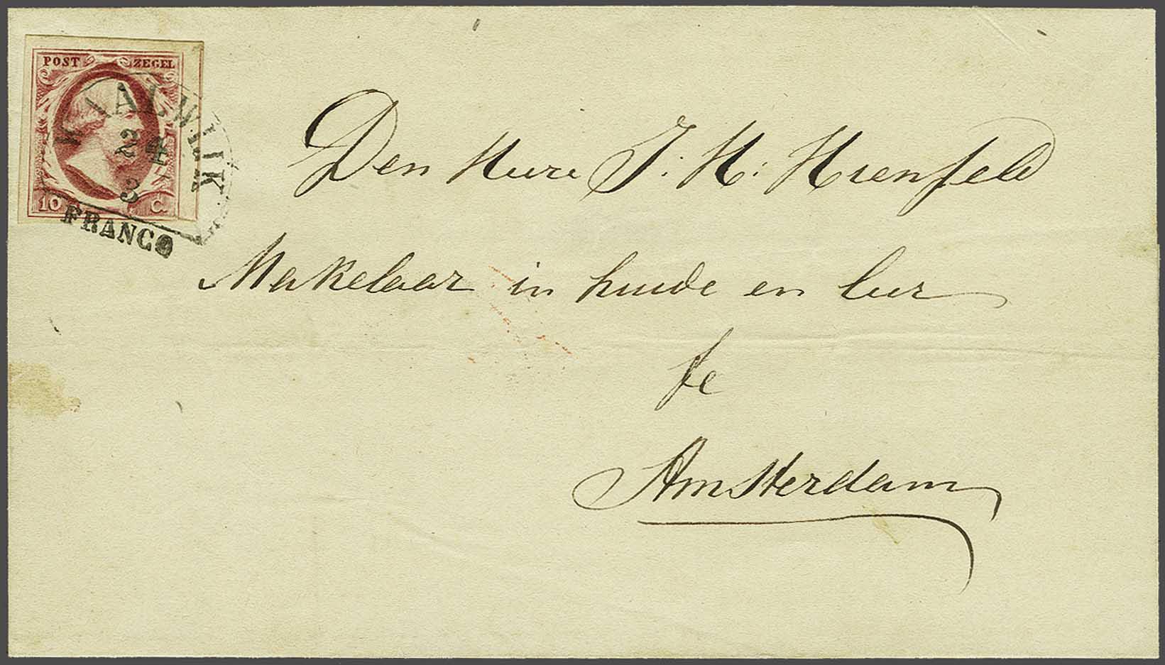 Lot 587 - Netherlands and former colonies NL Semi-circular Cancellation -  Corinphila Veilingen Auction 240: Pre-philately Netherlands and former colonies