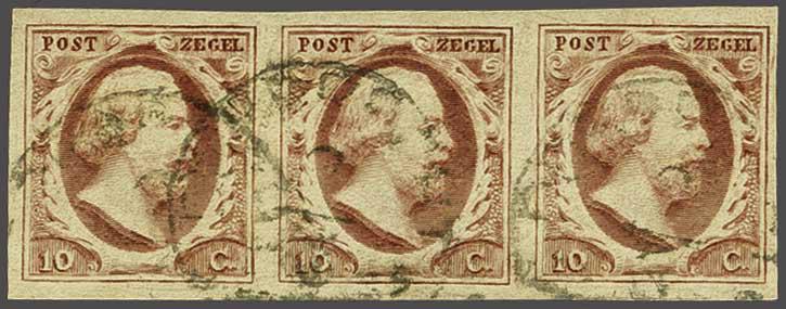 Lot 286 - Netherlands and former colonies NL 1852 King William III -  Corinphila Veilingen Auction 240: Single lots Netherlands and former colonies
