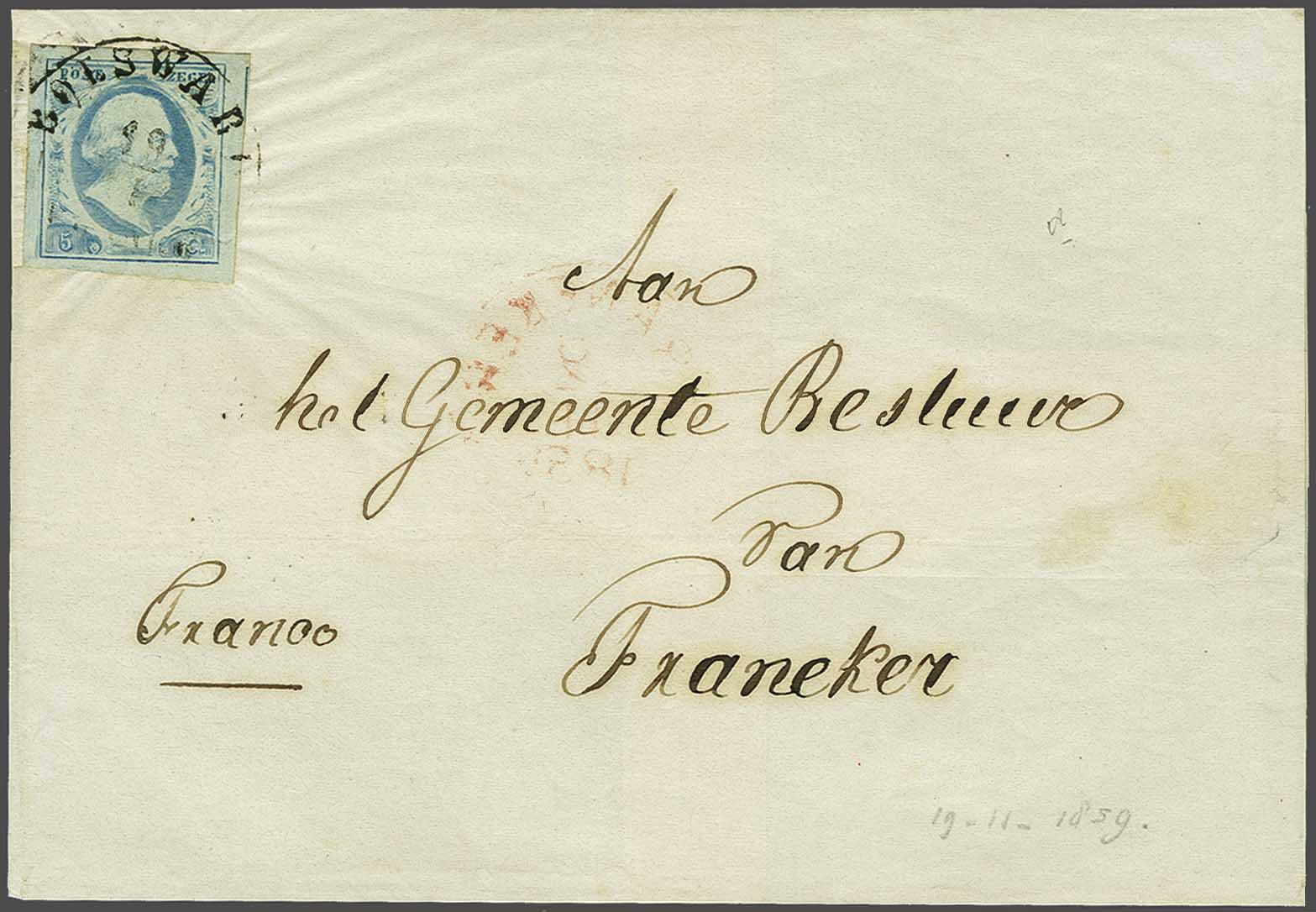 Lot 424 - Netherlands and former colonies NL Semi-circular Cancellation -  Corinphila Veilingen Auction 240: Single lots Netherlands and former colonies