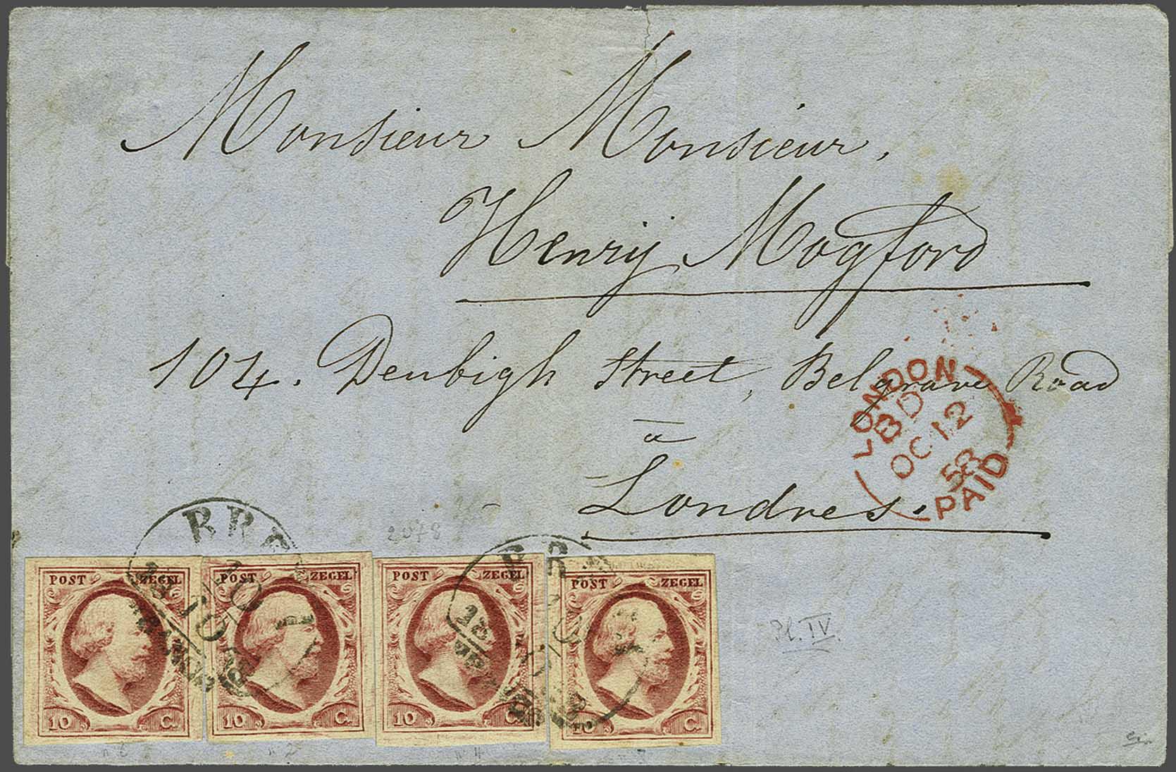 Lot 379 - Netherlands and former colonies NL 1852 King William III -  Corinphila Veilingen Auction 240: Pre-philately Netherlands and former colonies
