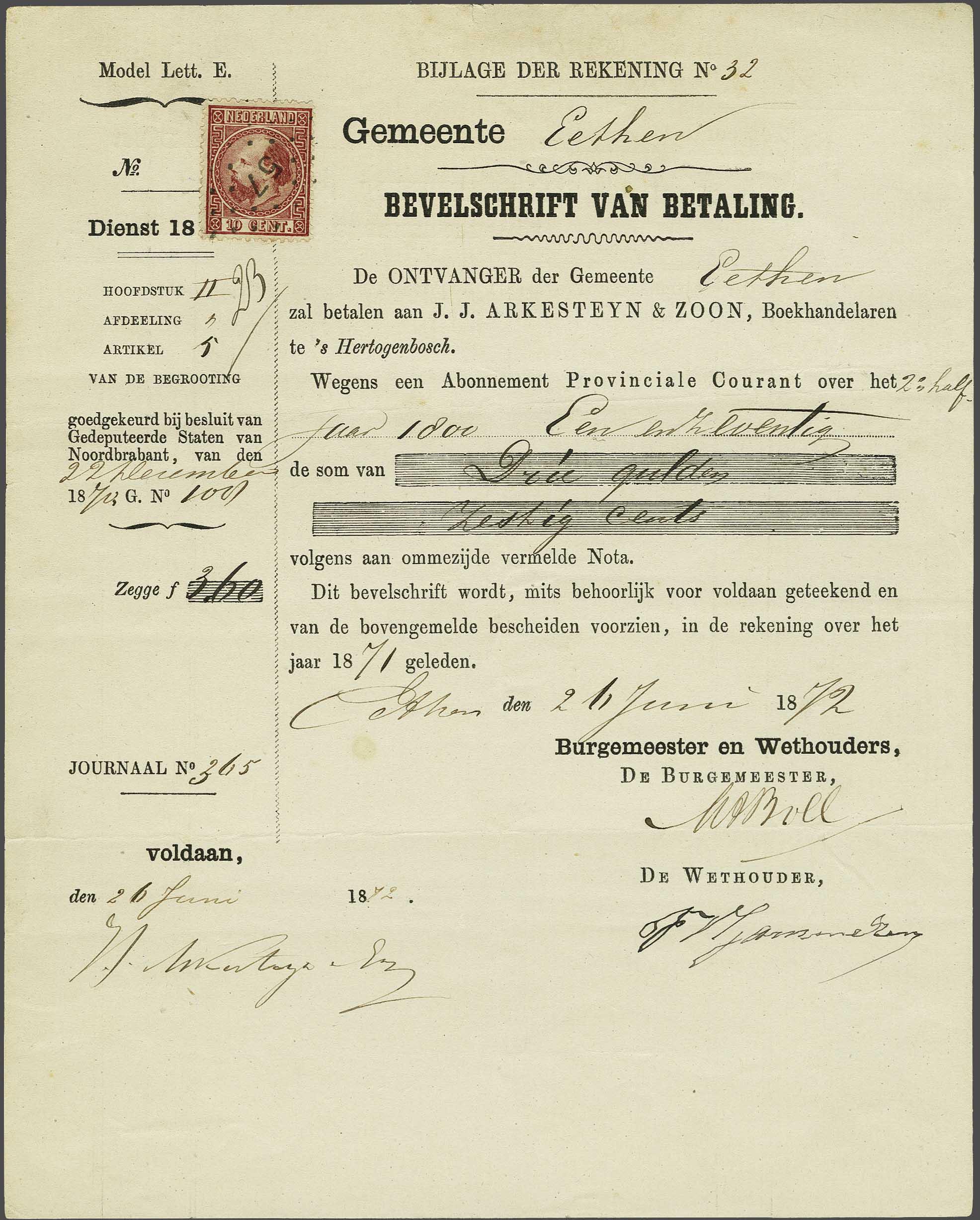 Lot 683 - Netherlands and former colonies NL 1867 King William III -  Corinphila Veilingen Auction 240: Single lots Netherlands and former colonies