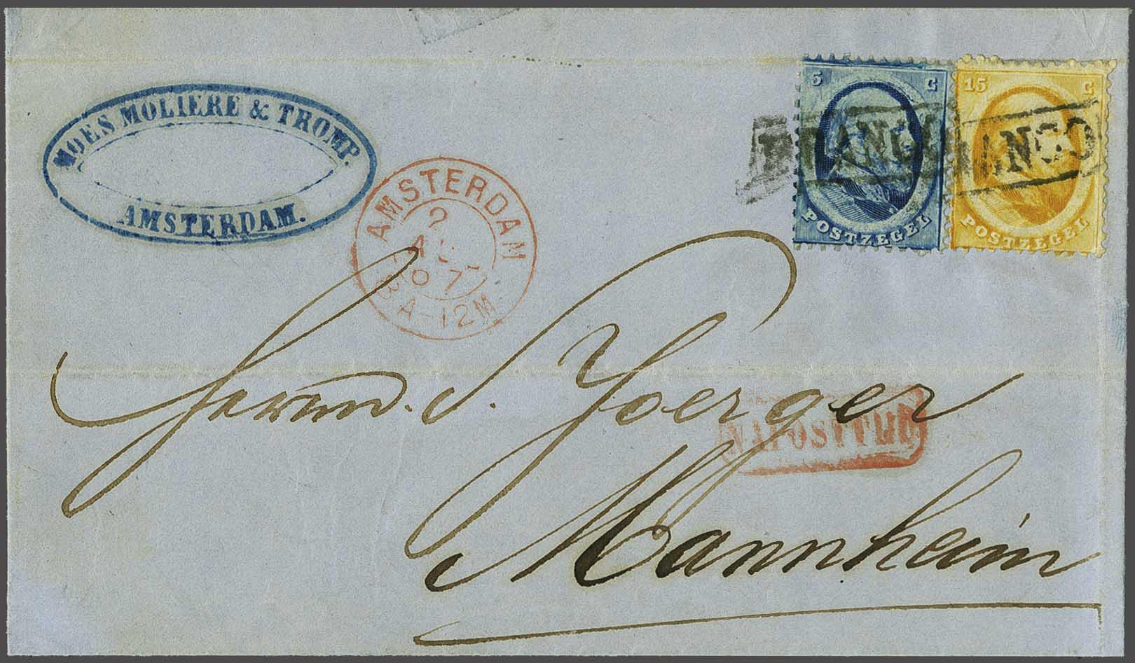 Lot 650 - Netherlands and former colonies NL 1864 King William III -  Corinphila Veilingen Auction 240: Pre-philately Netherlands and former colonies