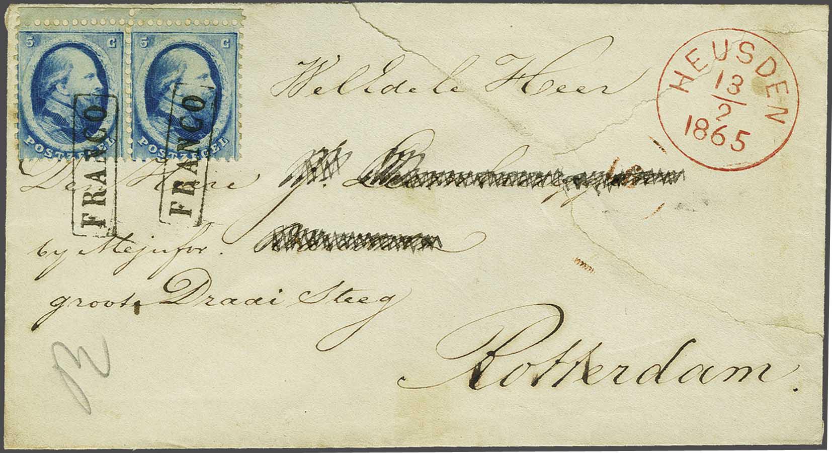 Lot 641 - Netherlands and former colonies NL 1864 King William III -  Corinphila Veilingen Auction 240: Pre-philately Netherlands and former colonies
