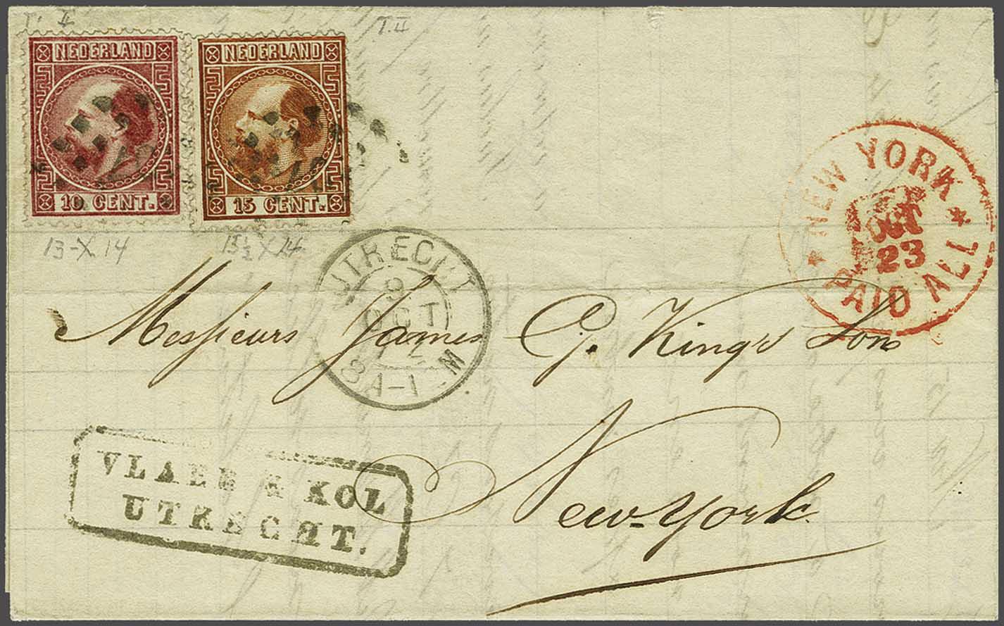 Lot 685 - Netherlands and former colonies NL 1867 King William III -  Corinphila Veilingen Auction 240: Single lots Netherlands and former colonies