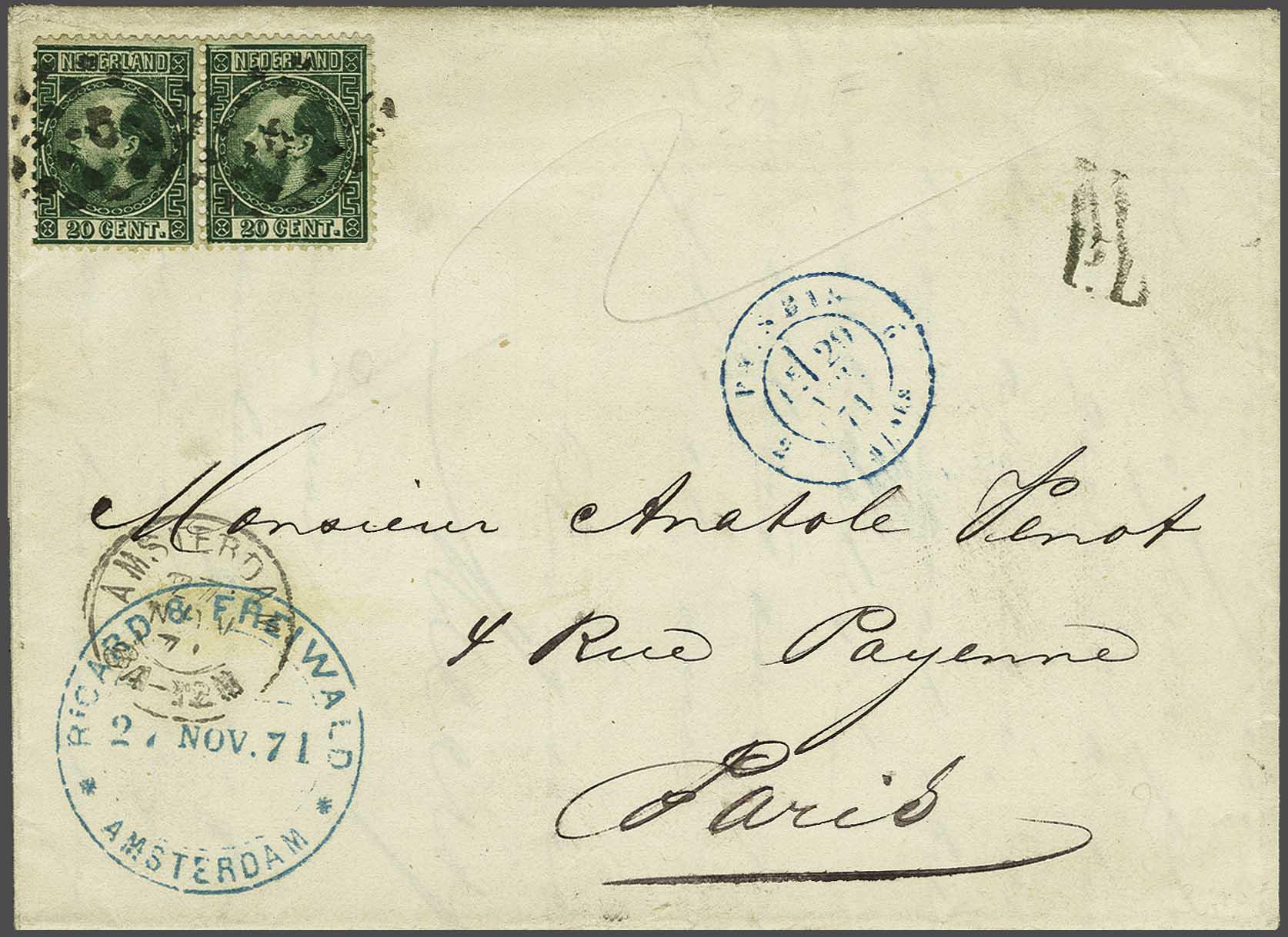 Lot 689 - Netherlands and former colonies NL 1867 King William III -  Corinphila Veilingen Auction 240: Single lots Netherlands and former colonies