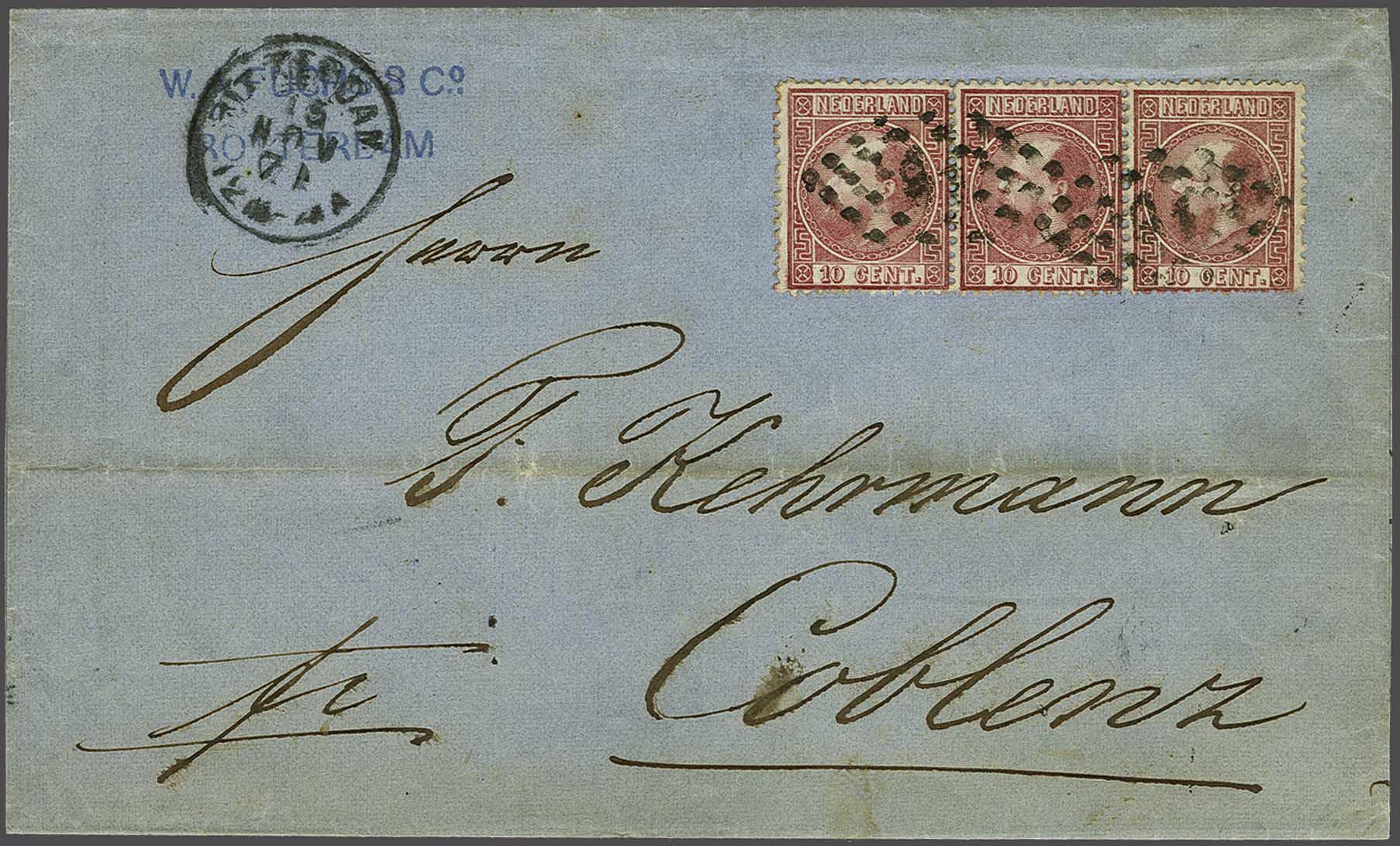 Lot 684 - Netherlands and former colonies NL 1867 King William III -  Corinphila Veilingen Auction 240: Single lots Netherlands and former colonies