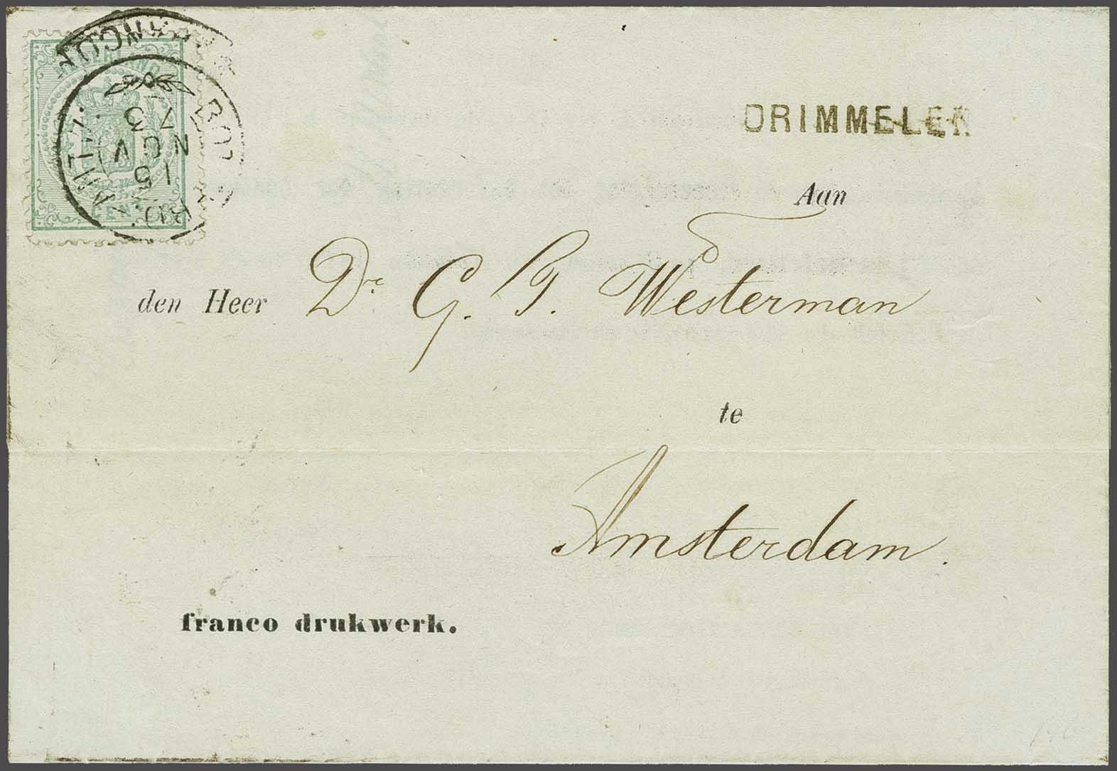 Lot 708 - Netherlands and former colonies NL 1869 Coat of Arms -  Corinphila Veilingen Auction 240: Single lots Netherlands and former colonies