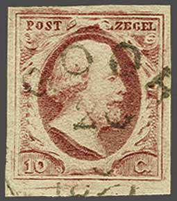 Lot 622 - Netherlands and former colonies NL 1852 King William III -  Corinphila Veilingen Auction 240: Single lots Netherlands and former colonies