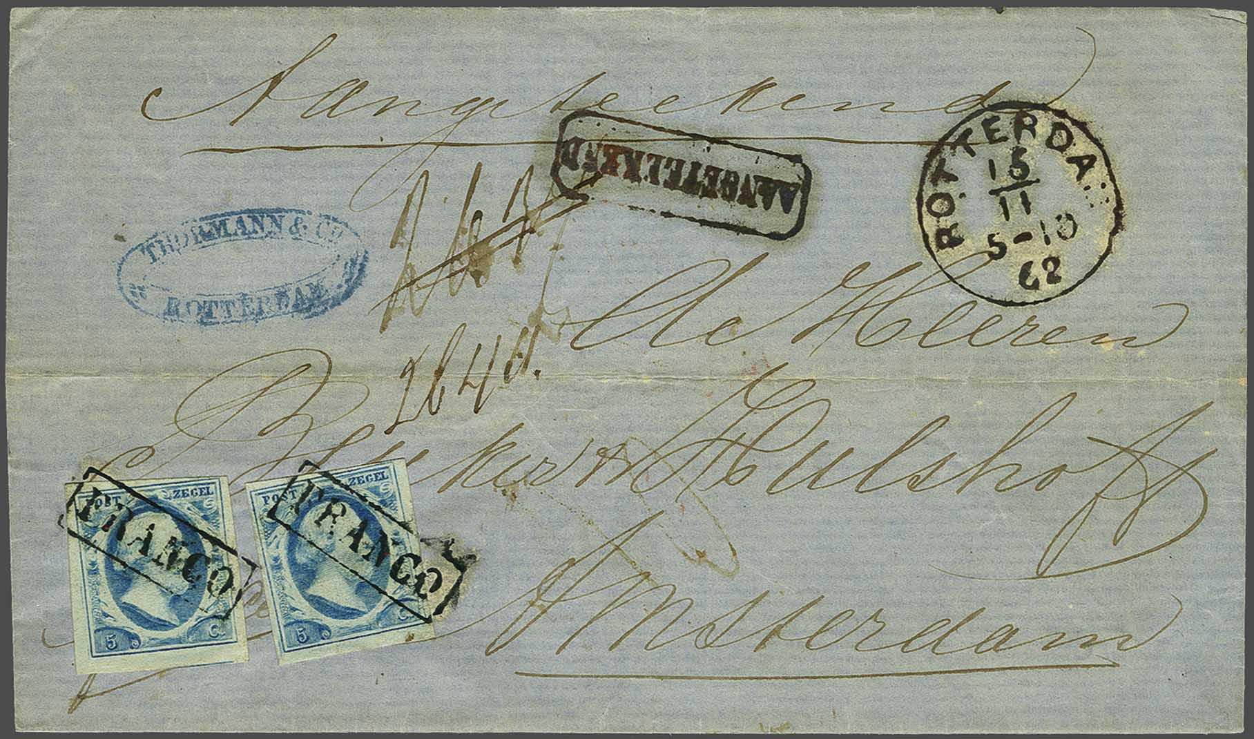 Lot 368 - Netherlands and former colonies NL 1852 King William III -  Corinphila Veilingen Auction 240: Single lots Netherlands and former colonies