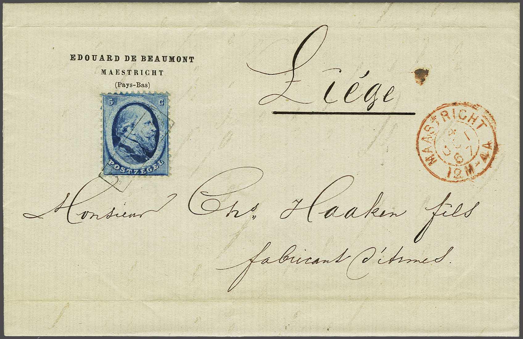 Lot 645 - Netherlands and former colonies NL 1864 King William III -  Corinphila Veilingen Auction 240: Single lots Netherlands and former colonies