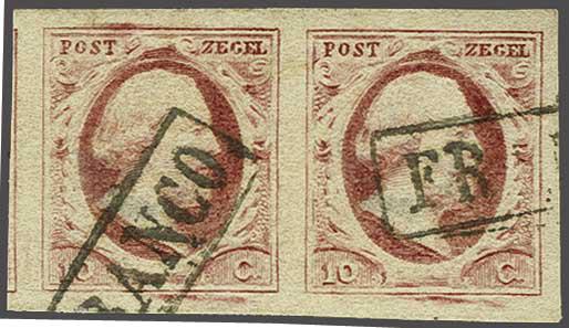 Lot 314 - Netherlands and former colonies NL 1852 King William III -  Corinphila Veilingen Auction 240: Single lots Netherlands and former colonies