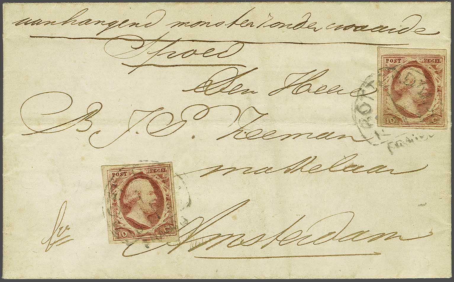 Lot 383 - Netherlands and former colonies NL 1852 King William III -  Corinphila Veilingen Auction 240: Single lots Netherlands and former colonies