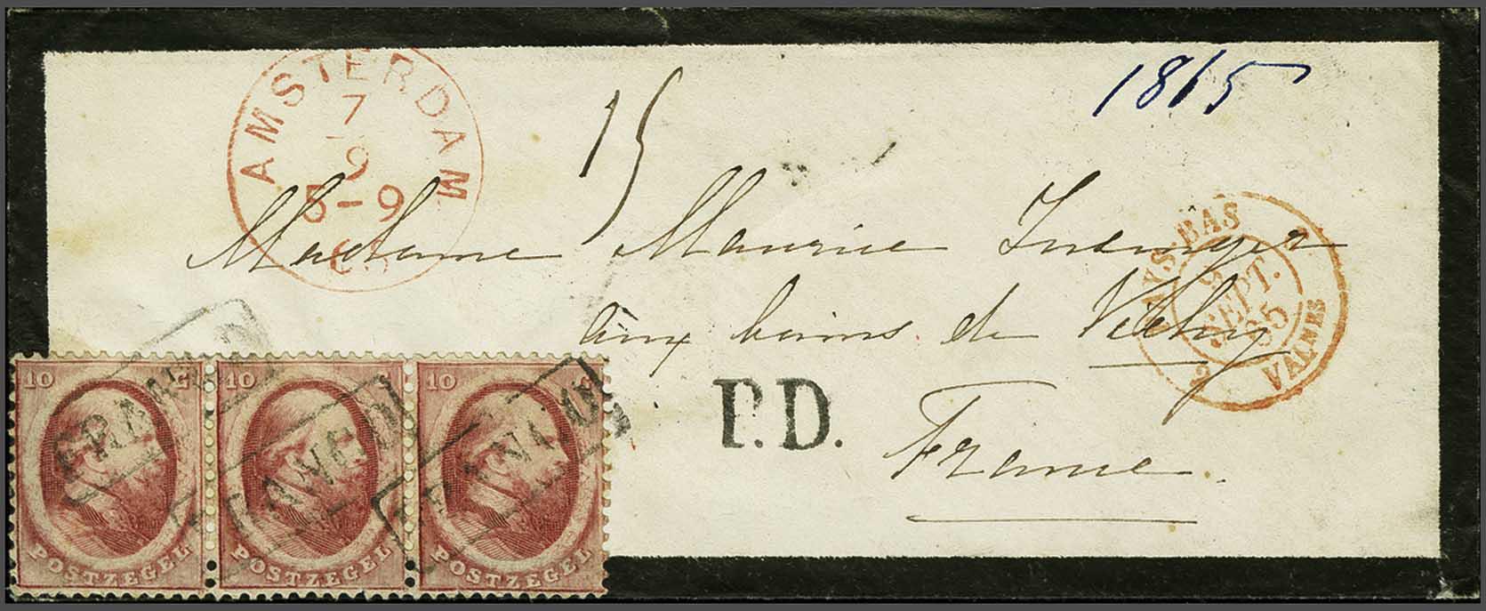 Lot 654 - Netherlands and former colonies NL 1864 King William III -  Corinphila Veilingen Auction 240: Pre-philately Netherlands and former colonies