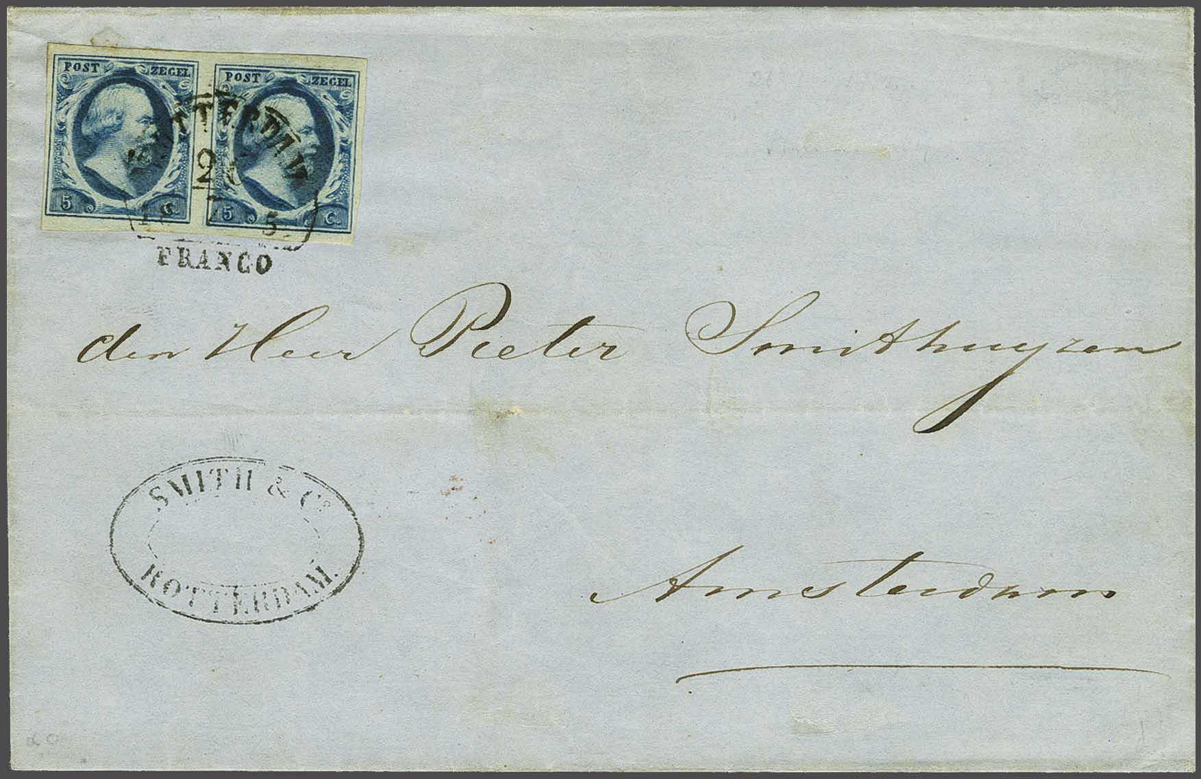 Lot 359 - Netherlands and former colonies NL 1852 King William III -  Corinphila Veilingen Auction 240: Pre-philately Netherlands and former colonies