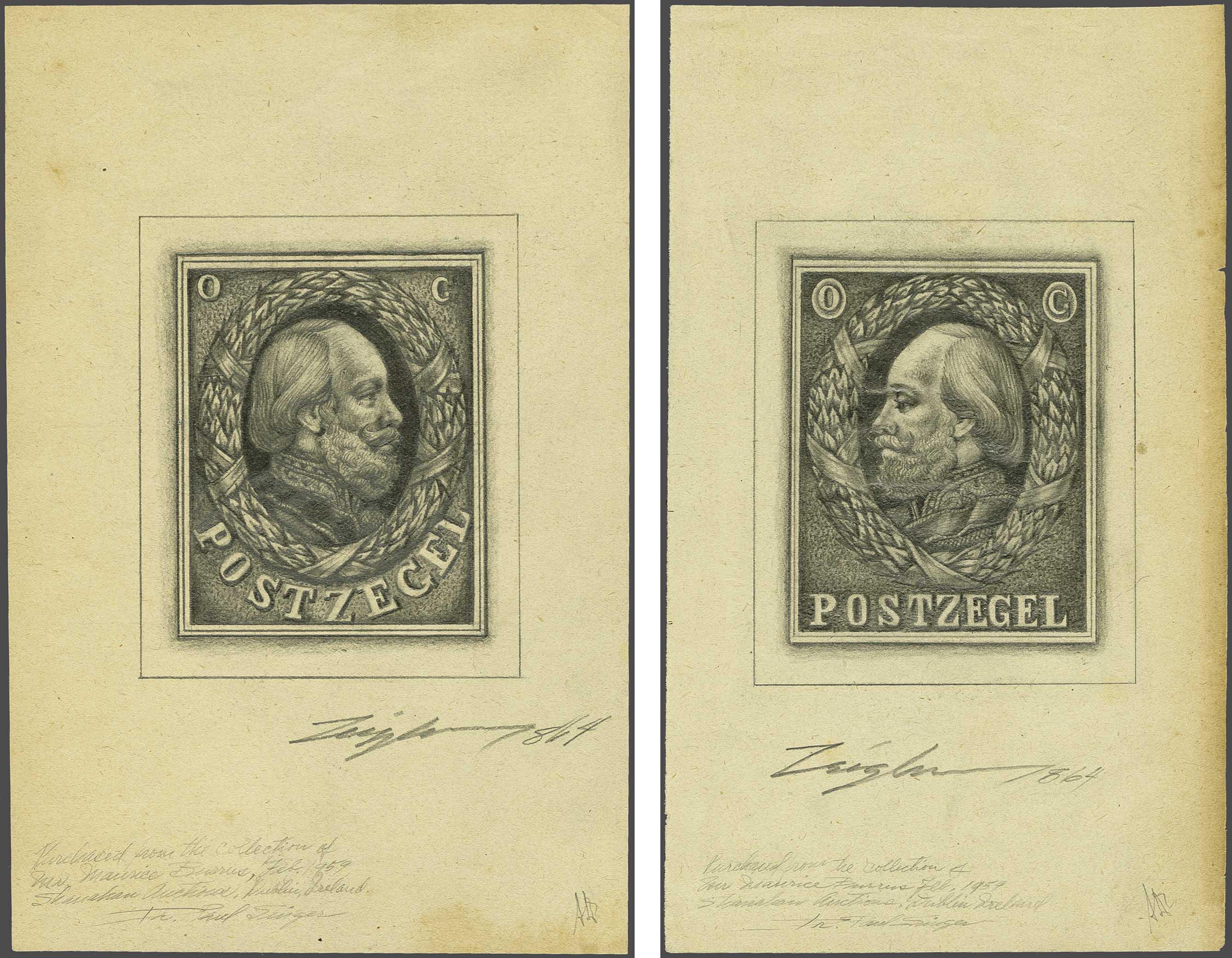 Lot 624 - Netherlands and former colonies NL 1864 King William III -  Corinphila Veilingen Auction 240: Single lots Netherlands and former colonies