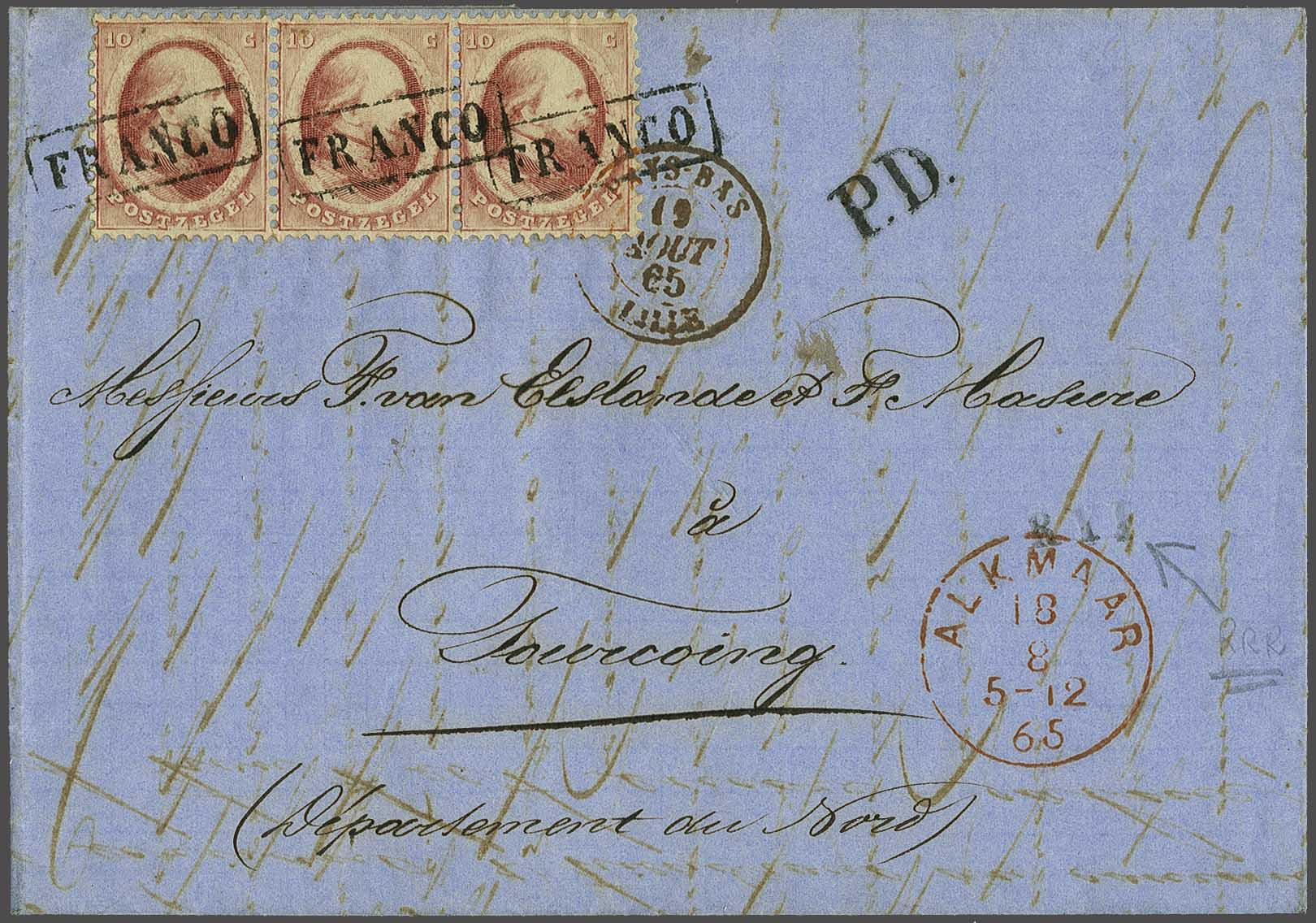 Lot 653 - Netherlands and former colonies NL 1864 King William III -  Corinphila Veilingen Auction 240: Single lots Netherlands and former colonies
