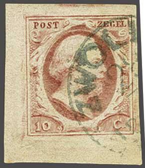 Lot 289 - Netherlands and former colonies NL 1852 King William III -  Corinphila Veilingen Auction 240: Pre-philately Netherlands and former colonies