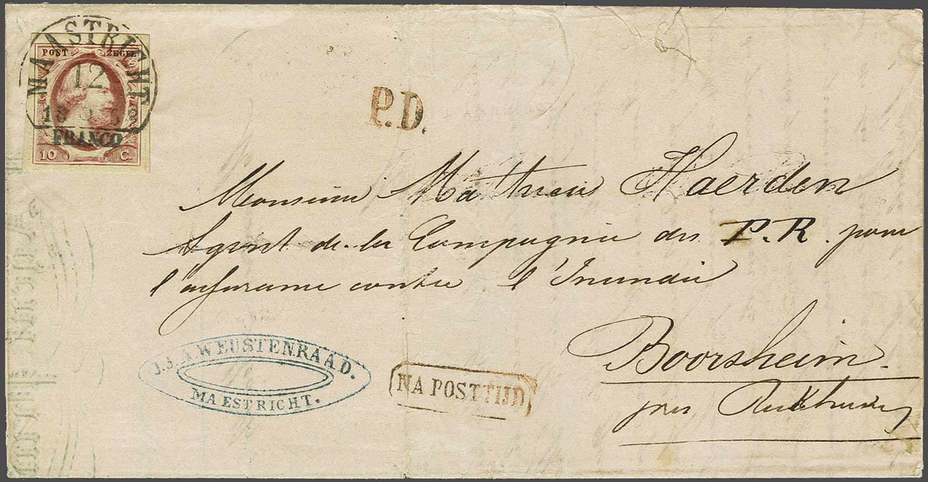 Lot 381 - Netherlands and former colonies NL 1852 King William III -  Corinphila Veilingen Auction 240: Single lots Netherlands and former colonies