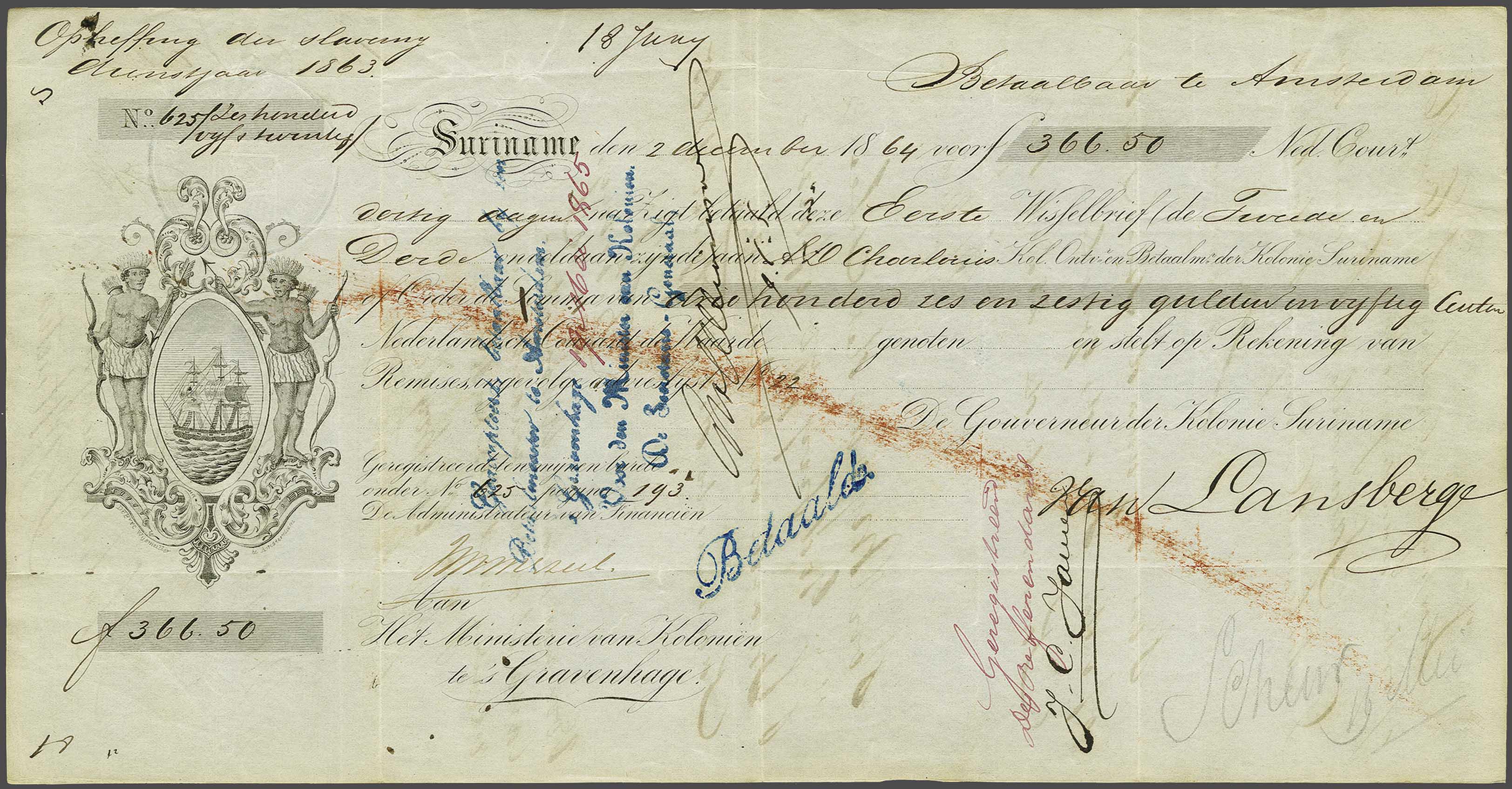 Lot 187 - Netherlands and former colonies surinam -  Corinphila Veilingen Auction 240: Pre-philately Netherlands and former colonies