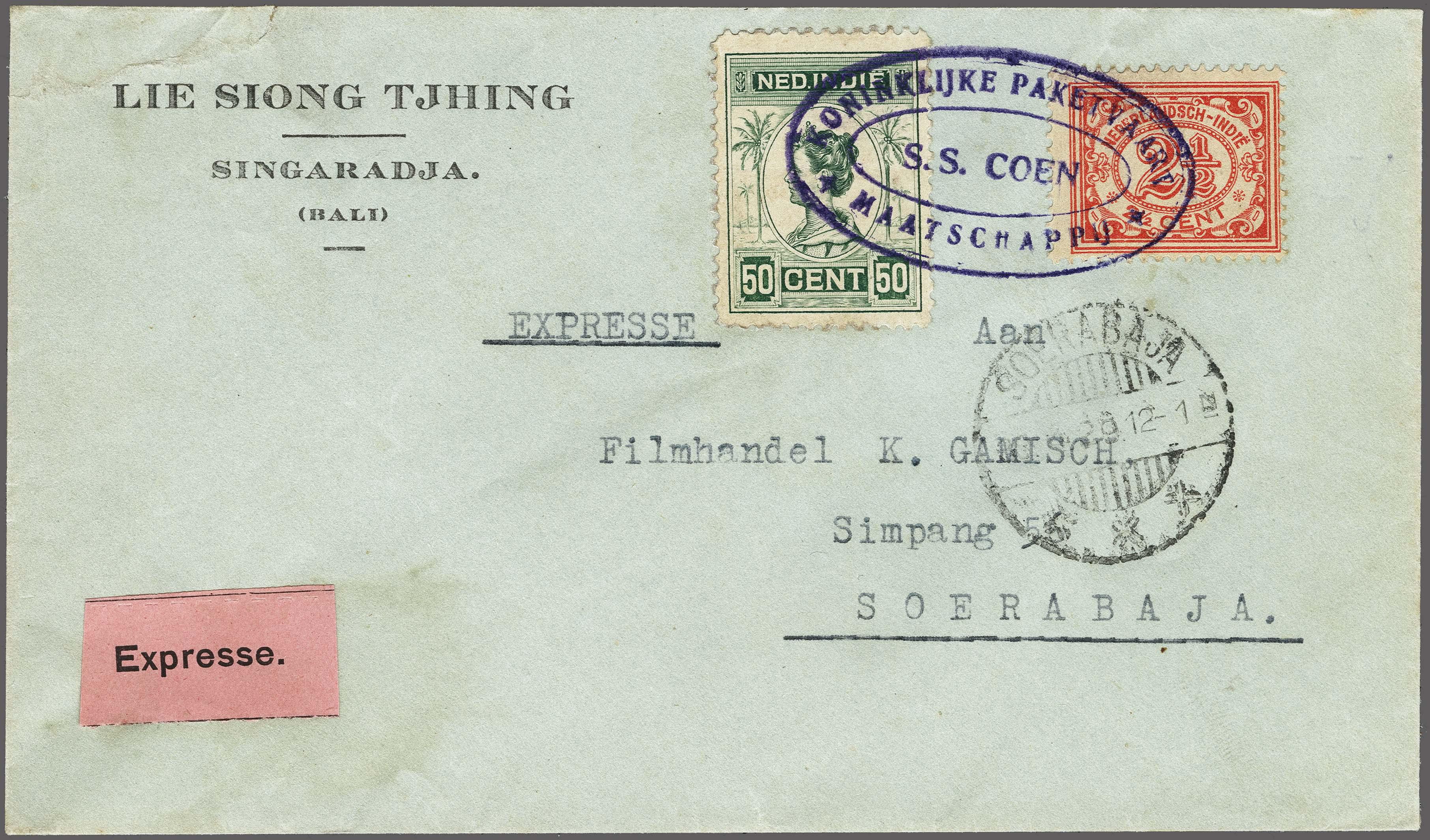 Lot 2701 - Netherlands and former colonies DEI KPM cancellation -  Corinphila Veilingen Auction 250-253 - Day 3 - Netherlands and former colonies - Single lots & Picture postcards