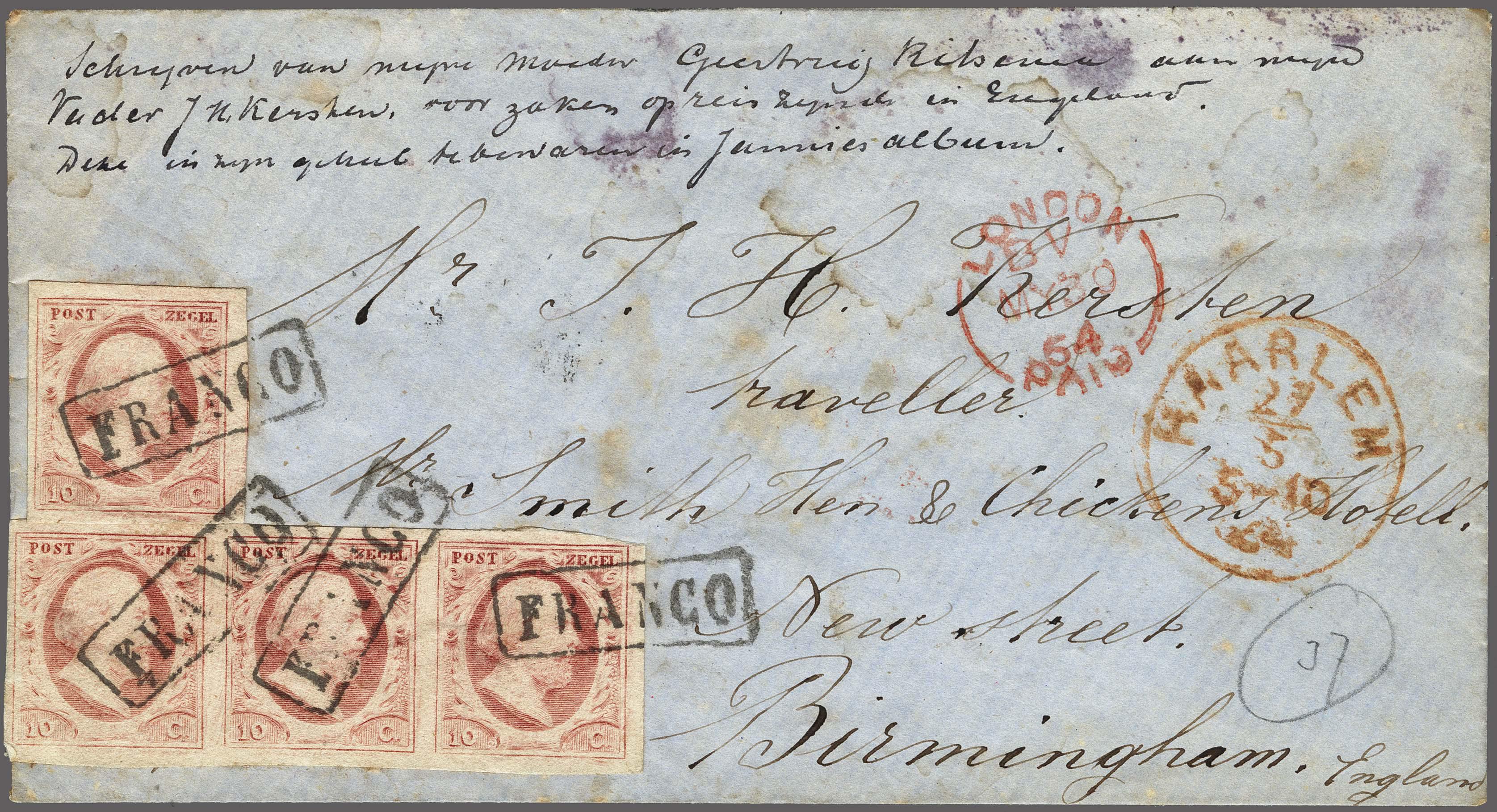 Lot 4220 - Netherlands and former colonies NL 1852 King William III -  Corinphila Veilingen Auction 250-253 - Day 4 - Proofs of Netherlands former colonies