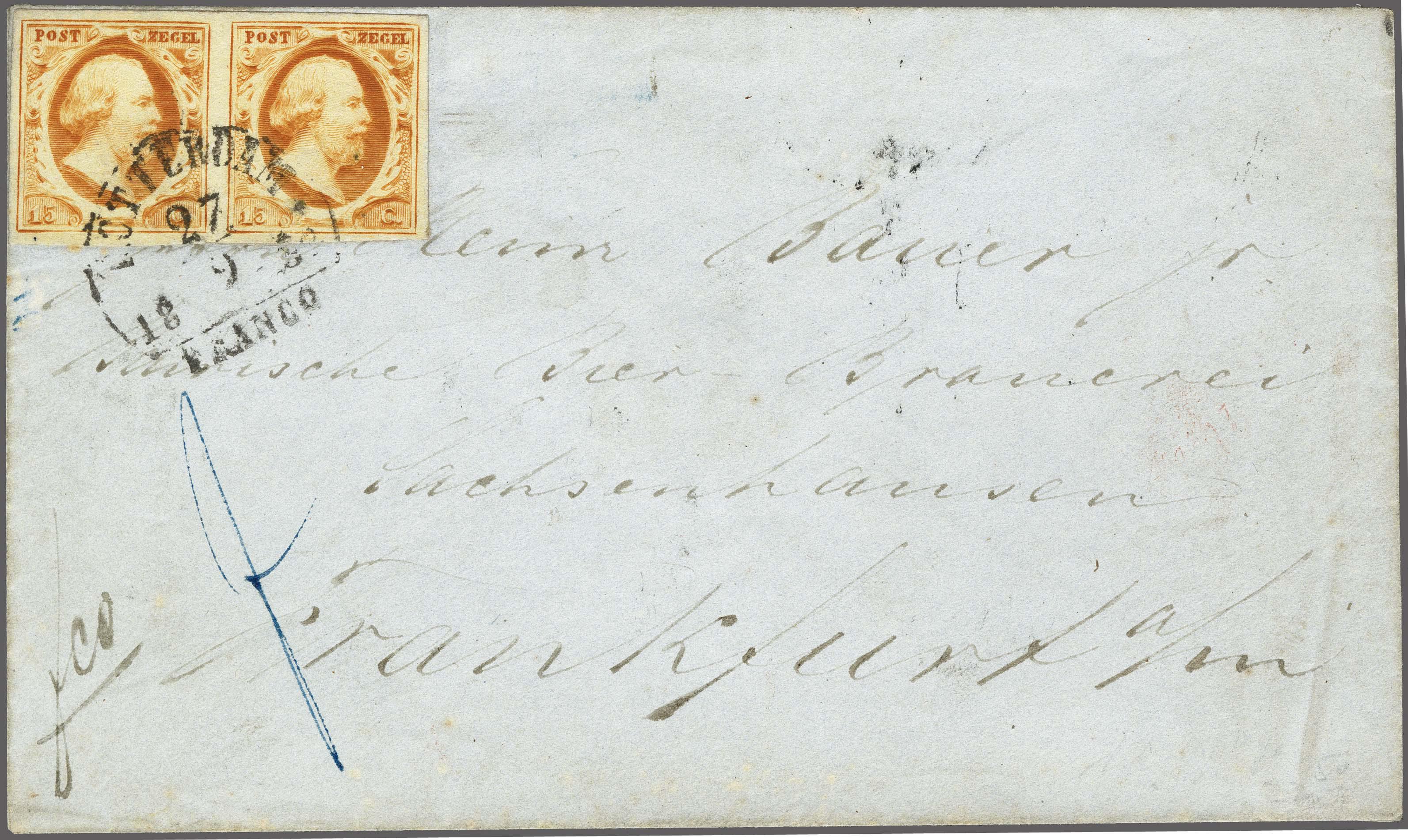 Lot 4224 - Netherlands and former colonies NL 1852 King William III -  Corinphila Veilingen Auction 250-253 - Day 4 - Proofs of Netherlands former colonies